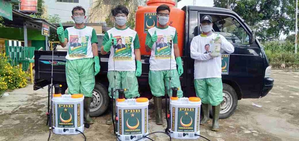 Cegah Penyebaran Covid-19, DPC PBB Beltim Gelar Penyemprotan Desinfektan 5 IMG 20200414 WA0003