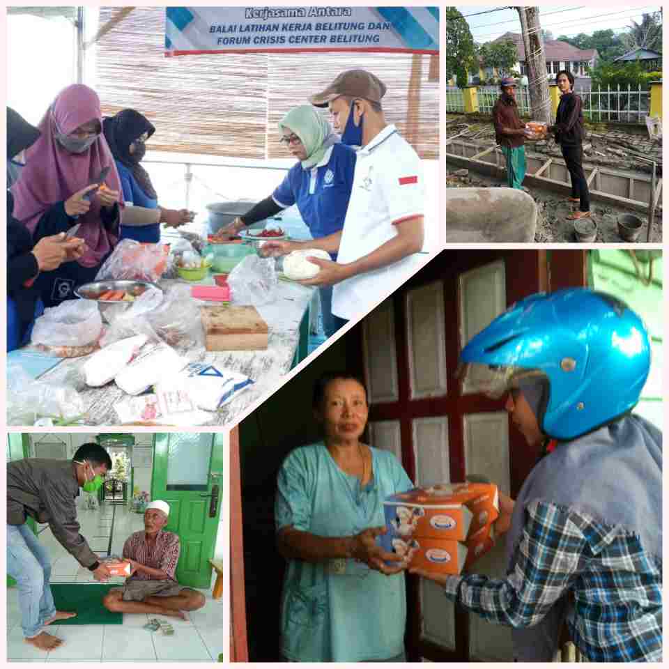 Hari ke 9, BEM AMB, IKPB & KNPI Turun Kelapangan Bagikan Nasi Kotak 3 inCollage 20200521 214024426