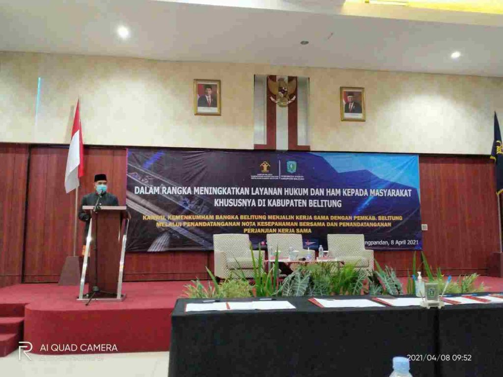 Pemkab Belitung dan Kanwil Hukum & HAM Babel MOU Soal Layanan Hukum & HAM 2 IMG 20210408 WA0034