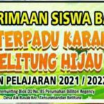 PAUD Terpadu Karakter Belitung Hijau Terima Siswa Baru TA 2021/2022