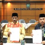Penandatanganan Naskah Hibah Tanah KUA Kecamatan Badau Antara Bupati Belitung dan Kemenag Belitung