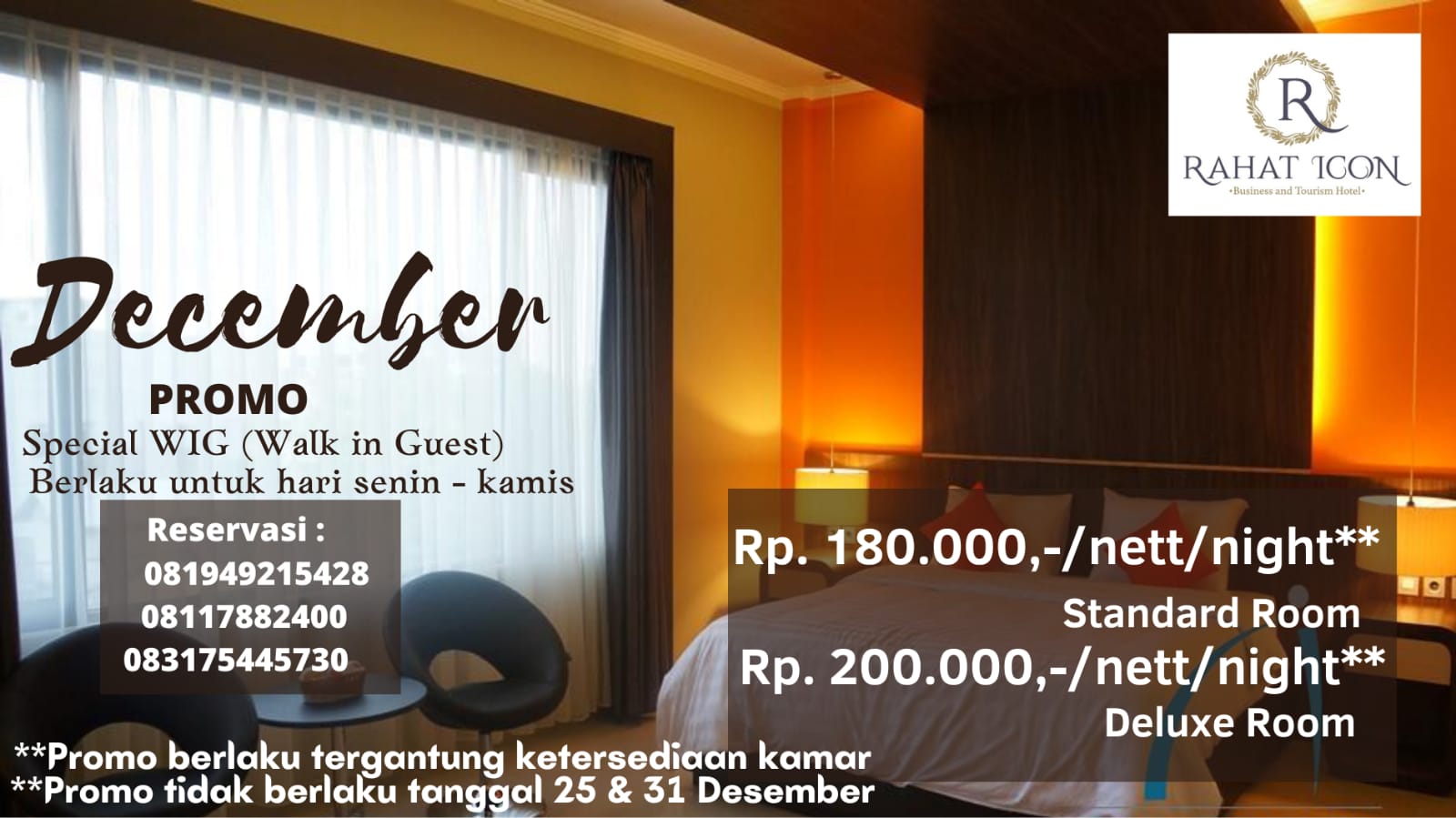 Segini Tarif Promo Special Bulan Desember 2023 Bila Menginap di Rahat Icon Hotel 2 IMG 20231206 WA0058