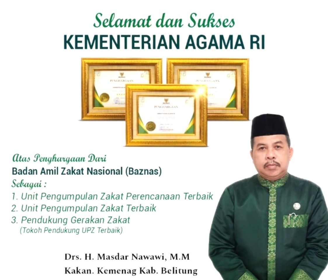 Kemenag RI Raih Penghargaan Bergengsi dari Baznas, Kemenag Belitung Berikan Ucapan Selamat 3 IMG 20231226 113947 1