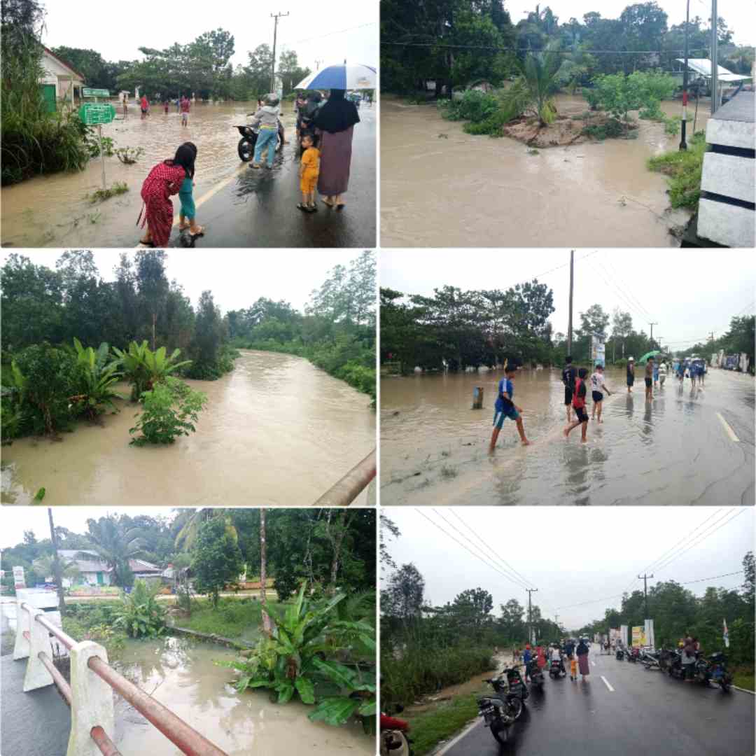 Banjir Melanda Di Ruas Jalan Depan Kantor Desa Selumar: Diperlukan Pembangunan Drainase Agar air tidak meluber ke Mana-mana. 2 IMG 20240105 135507