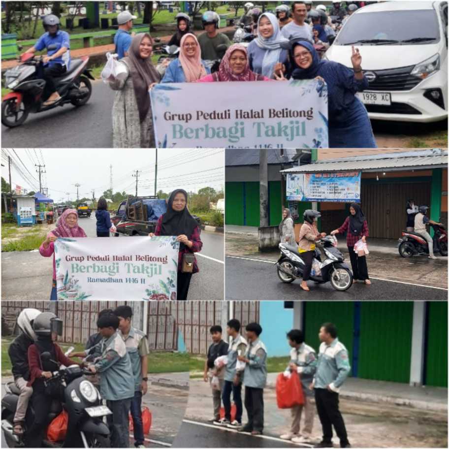 Berbagi Berkah di Bulan Ramadan: Grup Peduli Halal Belitong dan Mahasiswa Politeknik Belitung Bagikan Takjil Halal 4 IMG 20250315 171926