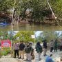 Serda Afrizal, dari Koramil 0414-05/Kelapa Kampit bersama Anggota Polsek Damar Lakukan Penertiban Penambangan Timah Ilegal di Kawasan Pelabuhan Nelayan Pering, Desa Air Kelik