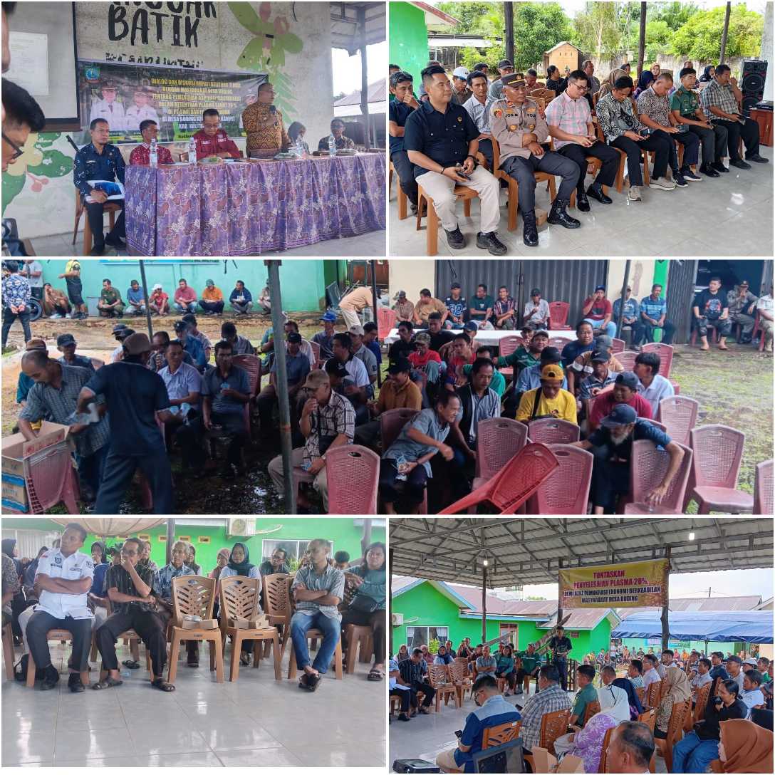 Danramil Kelapa Kampit Hadiri Dialog Bupati Beltim dan Warga Desa Buding Bahas Soal Pemenuhan Aspirasi Masyarakat Terkait Plasma Sawit 20% 2 InCollage 20251030 122149939