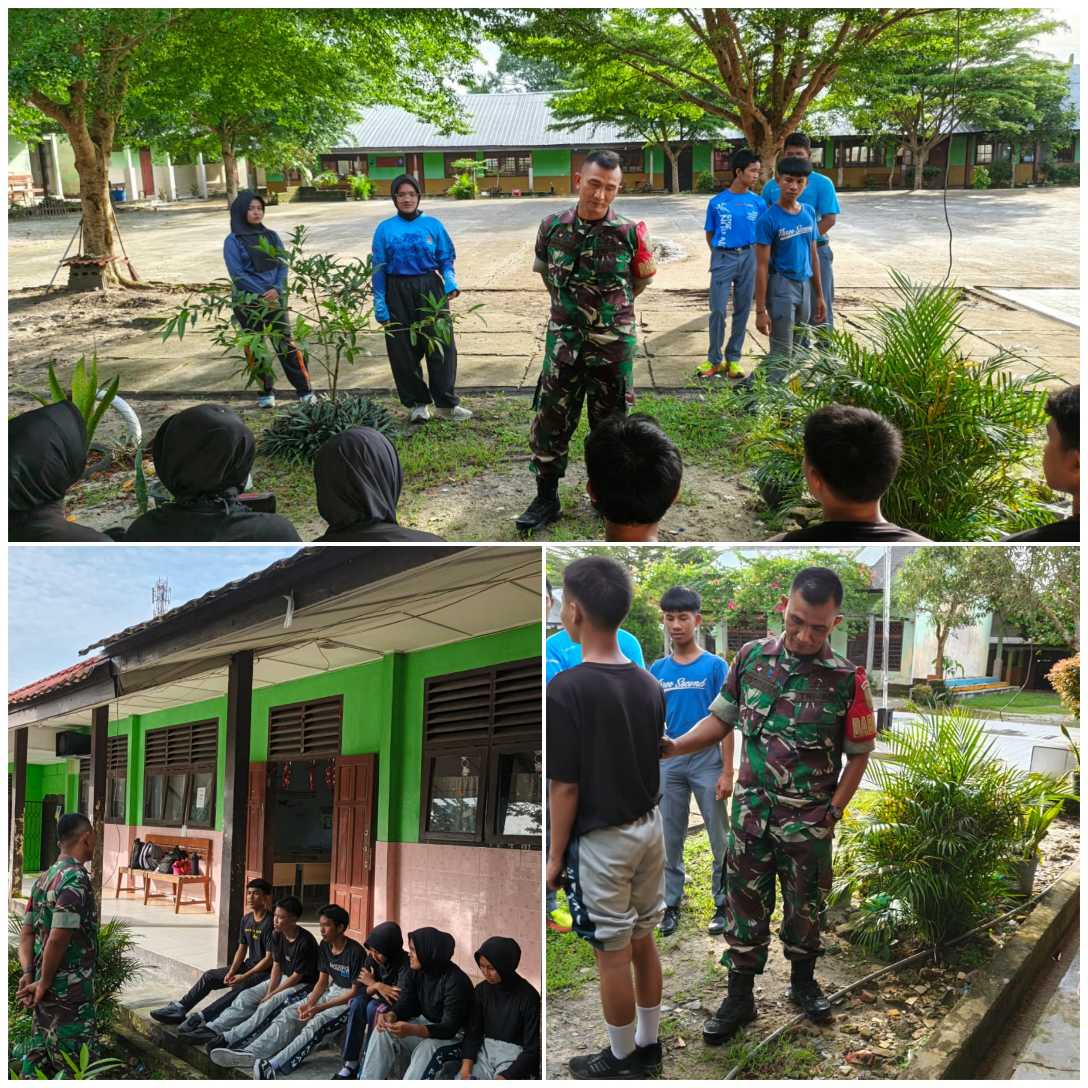 Anggota Koramil 414-01/Tanjungpandan Serka Astiyandi Sosialisasikan Penerimaan Bintara dan Tamtama TNI AD di Lapangan SMA PGRI Tanjungpandan 2 GridArt 20260110 160404164