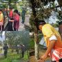 Gelar Aksi Gotong Royong, Koramil 414-02/Manggar Lakukan Pembersihan Sepanjang Jalan Bundaran Taman Kota Manggar
