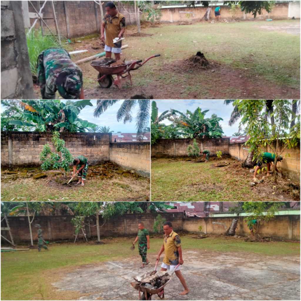 Koramil 414-03/Gantung Gelar Kegiatan Jum’at Bersih di Lingkungan Kerja Koramil 1 IMG 20260410 140857