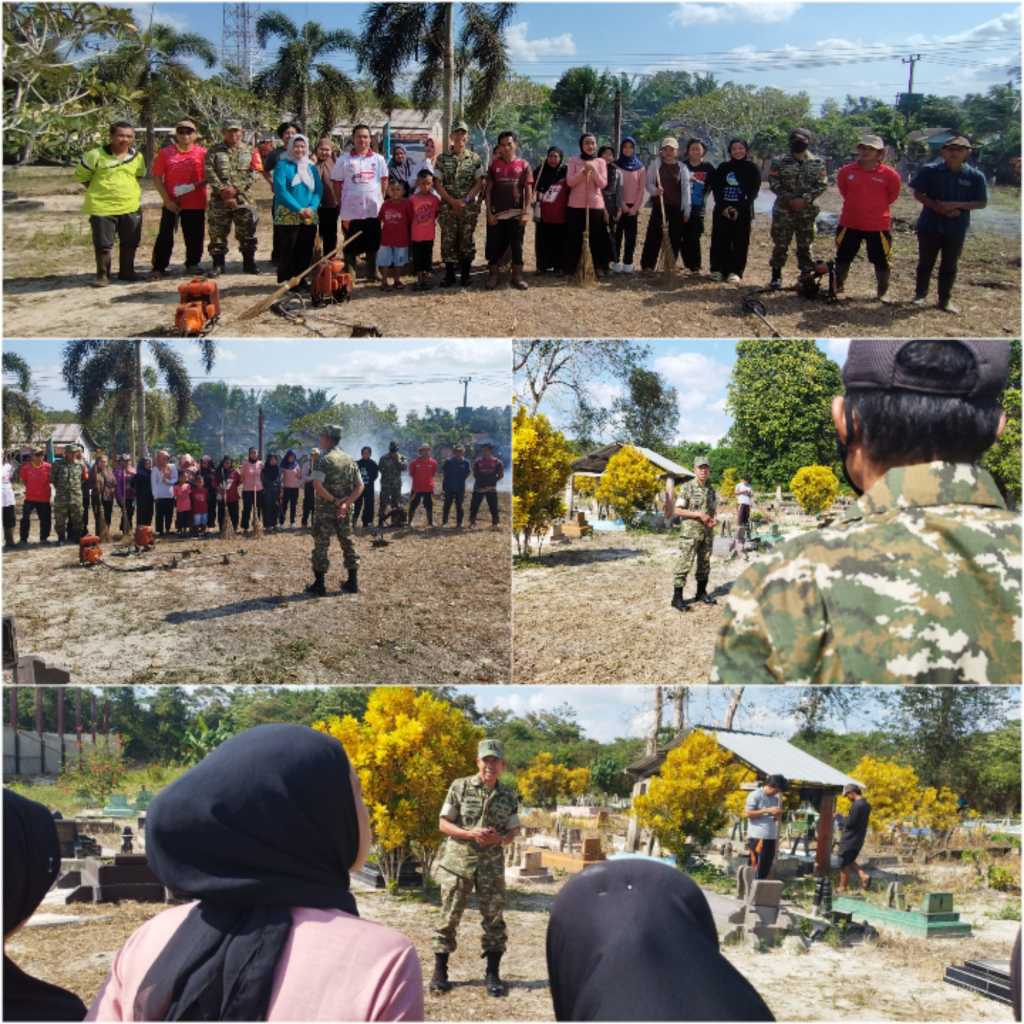 Koramil 414/5 Kelapa Kampit Gelar Jumat Asri di TPU Nibung Pungur 2 IMG 20260710 102754
