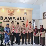 Kwarcab Pramuka Belitung Lantik Pengurus Saka Adhiyasta Pemilu Bawaslu Belitung