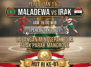 Saksikan Turnamen Sepak Bola U-12 HUT RI di Air Saga: Final Juara 1 dan 2 Antara Maladewa vs Irak