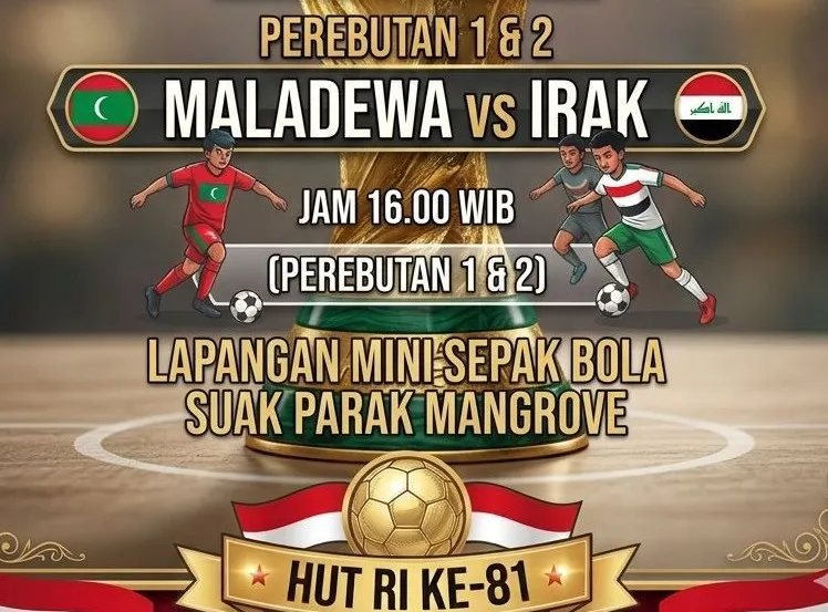 Saksikan Turnamen Sepak Bola U-12 HUT RI di Air Saga: Final Juara 1 dan 2 Antara Maladewa vs Irak