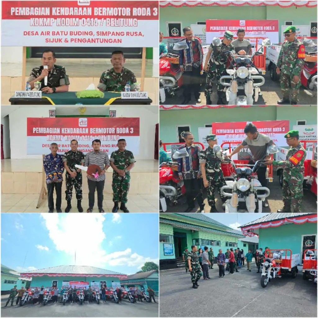 Dandim 0414 Belitung Serahkan 8 Kendaraan Roda Tiga kepada Empat KDKMP 8 IMG 20260820 161950