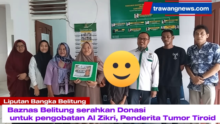 Baznas Belitung Serahkan Donasi untuk Pengobatan Al Zikri, Penderita Tumor Tiroid