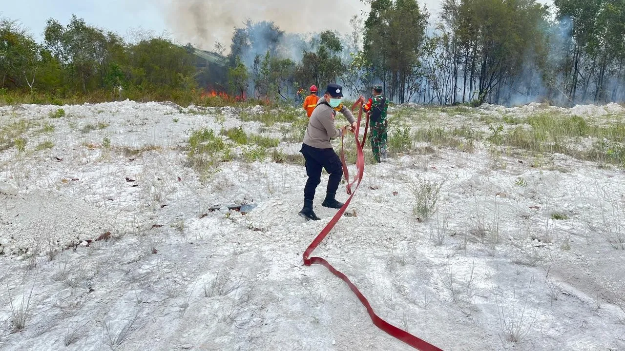 Lahan Kosong di Pinggir Jalan Pelabuhan Tanjung Batu Terbakar: Api pun Bisa Dipadamkan 9 AddText 09 03 02.02.33