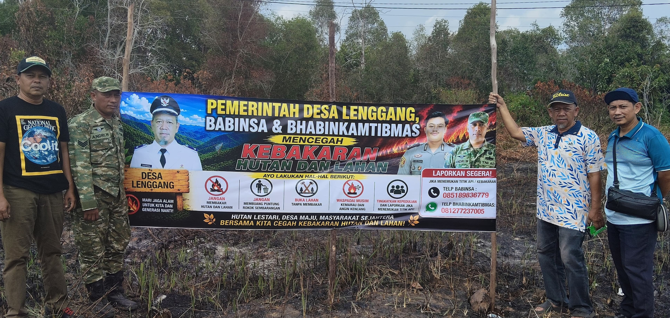 Babinsa Desa Lengang dan Perangkat Desa Pasang Spanduk Imbauan untuk Cegah Karhutla 8 AddText 09 07 10.52.20 scaled