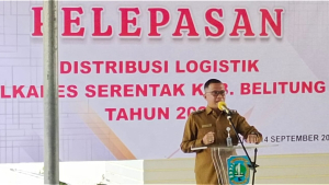 Wabup Belitung Lepas Logistik Pilkades Serentak Belitung:  Didistribusikan 37.872 Surat Suara