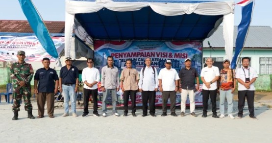 Serka Astiyandi dari Koramil Tgpandan Hadiri Penyampaian Visi dan Misi Cakades Air Pelempang Jaya