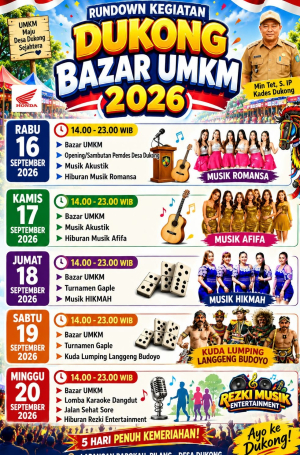 Bazar UMKM Dukong 2026 Resmi Dibuka, dari Pusat Kuliner, Belanja hingga Hiburan Warga