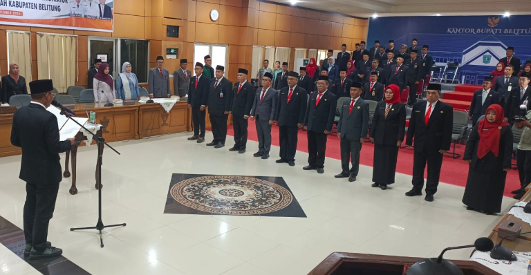 Bupati Belitung Lantik Pejabat Pimpinan Tinggi Pratama dan Administrator: Ini Nama yang dilantik