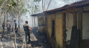 Terjadi Kebakaran Lahan dan Bangunan Eks Warung Kopi di Desa Mayang:Api Berhasil Dipadamkan