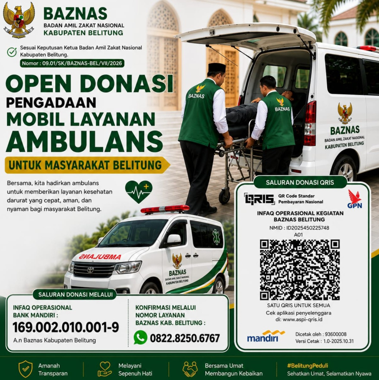 BAZNAS Belitung Ajak Masyarakat Salurkan Donasi Infaq Operasional Ambulance 24 Jam