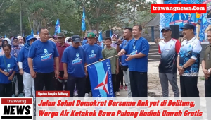 Jalan Sehat Demokrat Bersama Rakyat di Belitung, Warga Air Ketekok Bawa Pulang Hadiah Umrah Gratis