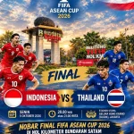 Nobar Final FIFA ASEAN Cup 2026, Indonesia VS Thailand di Nol Kilometer Bundaran Satam Tgpandan