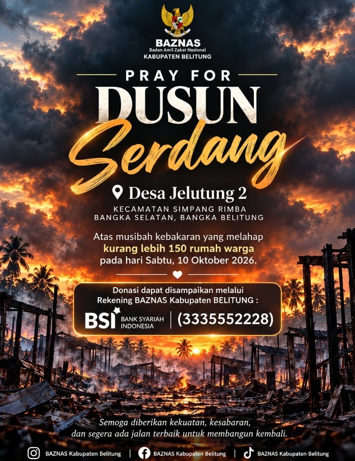 BAZNAS Belitung Himpun Donasi Rp15,76 JUTA untuk Korban Kebakaran di Dusun Serdang Basel