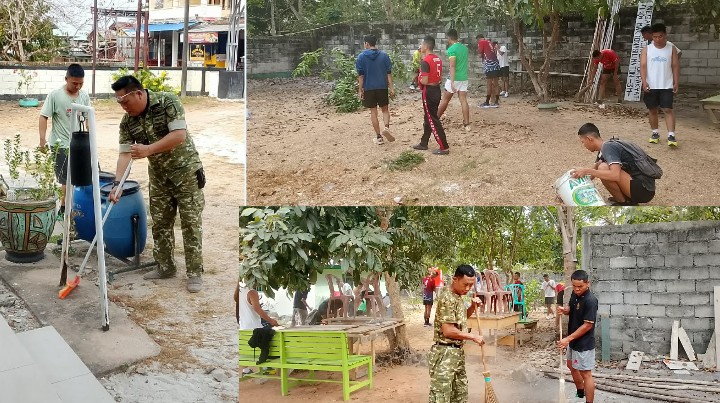 Serka Suherman Memimpin Kegiatan Pembersihan Pangkalan Makoramil 414-03/Gantung