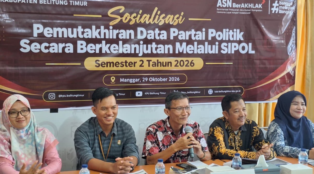 Fondasi Pemilu 2029 KPU Beltim : Parpol Agar Updating Pemutakhiran Data Parpol via SIPOL